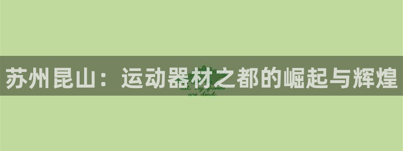 好博体育官方正版app五金厂：苏州昆山：运动器材之都的崛起与
