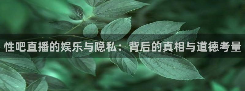 88看球网nba在线直播观看：性吧直播的娱乐与隐私：背后的真相与道德考量